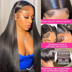 13x6 Straight Lace Front Wigs Human Hair 200 Density HD Transparent Lace Frontal Human Hair Wigs for Women Glueless Wigs Human Hair Pre Plucked 20 Inch