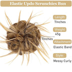 HMD Tousled Updo Messy Bun Hairpiece Hair Extension Ponytail with Elastic Rubber Band Updo Ponytail Hairpiece Synthetic Hair Extensions Scrunchies Ponytail Hairpieces for Women (27H22)