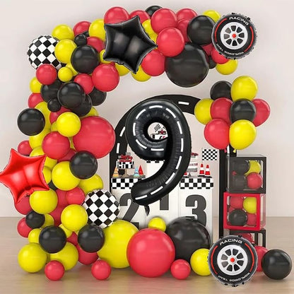 Race Car Balloons, 40 Inch Racetrack Number 9 Balloon, Big Number Balloons Black - Image 6
