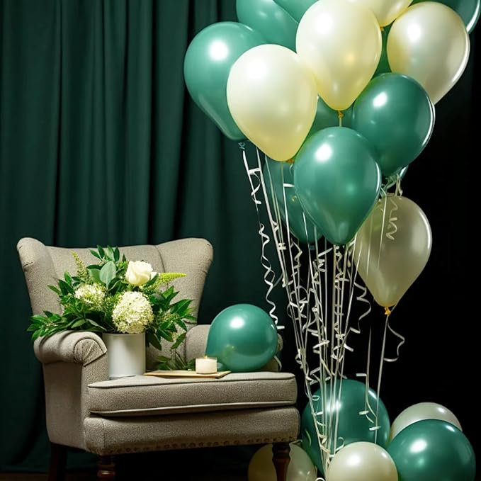 120 Pack Pearl Green Balloons, Bright 12 inch Royal Green Latex Party Balloons - Image 6
