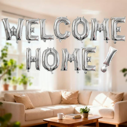 16 Inch Silver Welcome Home Banner Balloon Foil Letter Balloon Anniversary - Image 3
