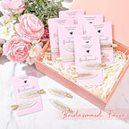 20PCS Bridesmaid Hair Clips - No Bend, Creaseless White Hair Clips for Bride, Women & Girls (20Pcs/10Cards)