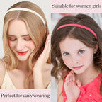 12Pcs Thin Headbands For Women Girls No Headache Pressure Comfortable Headbands for Women Non Slip Fabric Skinny Narrow Hairbands Head Bands for Women's Hair Accessories (Multi-colored)