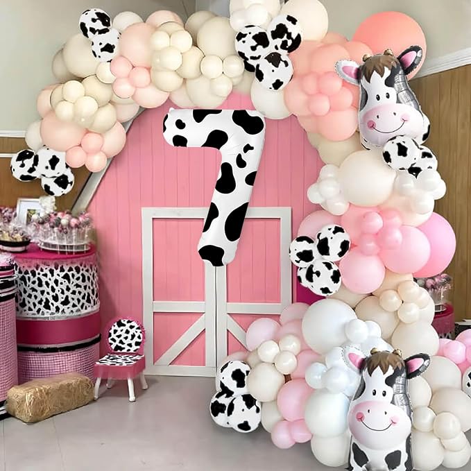 40 Inch Cow Print Balloon, Number 7 Balloons - Image 5