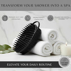 Scalp Massager Shampoo Brush Silicone - Hair Scrubber Shower Tool - Avilana Scalp Exfoliator Head Massage Brush - Gentle Daily Cleansing All Hair Types - Gift Women Men