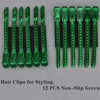 12 Pcs Metal Duckbill Hair Clips for Hair Sectioning Alligator Hair Clips for Styling Dividing Duck Bill Clips with Anti-Slip Holes Salon Barber Styling Tools