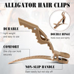 Havawish 12 Pcs Alligator Clips for Hair Styling Matte Alligator Crocodile Clips for Women Hair Sectioning(Black White Pink Brown)