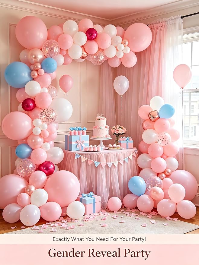 Pink Balloons 125 pcs Different Sizes of 8 12 10 5 Inch Pastel Baby Soft Pink - Image 6