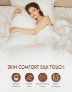 SilkSilky 100% Mulberry Silk Pillowcase - Pure 22 Momme High-Grade 6A Fibers for Hair & Skin, Envelope Closure, Natural, Organic, Breathable & Cooling Pillow Case (King, White)