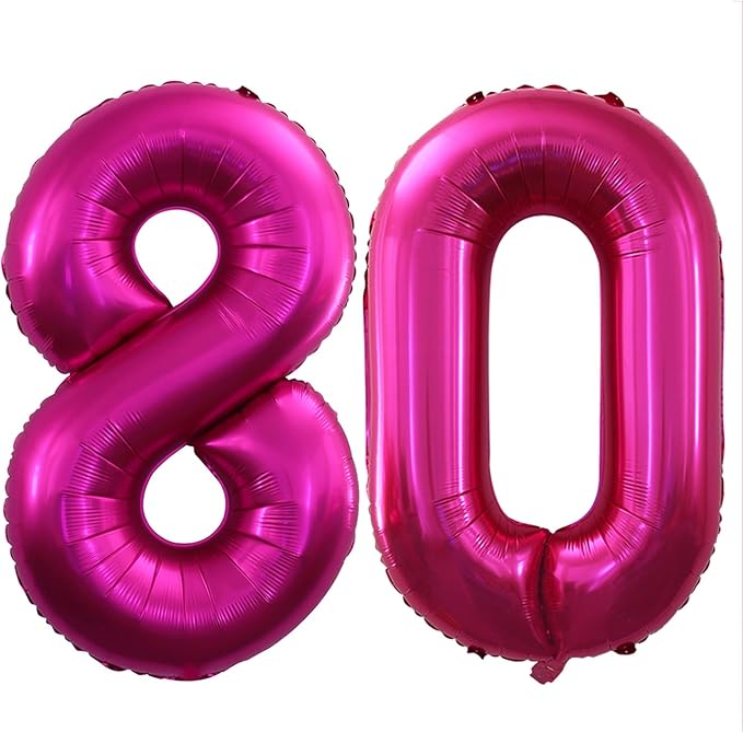 Number 80 Balloons for 80th Birthday Party Decorations, 42 Inch Jumbo Foil by GOER
