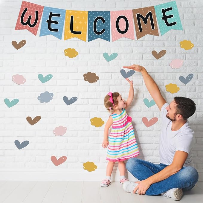 57pcs Boho Rainbow Welcome Banner Welcome Bulletin Board Set - Image 7