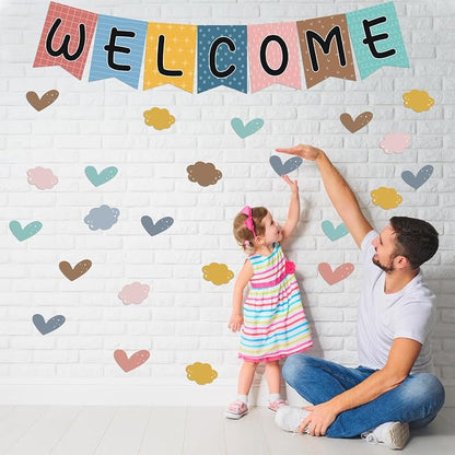 57pcs Boho Rainbow Welcome Banner Welcome Bulletin Board Set - Image 7