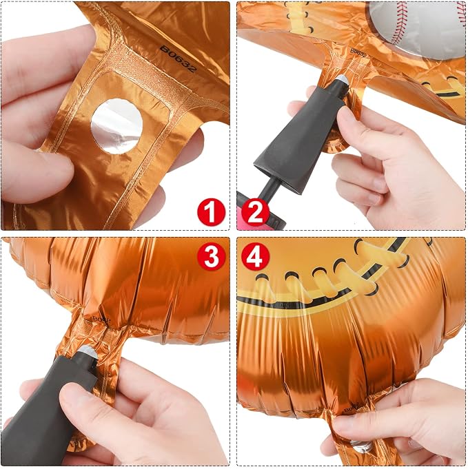 Skylety 8 Pcs Baseball Balloons Baseball Foil Glove Balloon Birthday Party - Image 4
