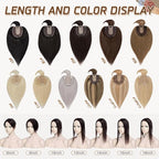 Rich Choices Real Human Hair Toppers for Women With Bang 100% Remy Human Hair Topper for Thinning Hair Clip in Silk Base Hair Topper 14 Inch #2 Dark Brown