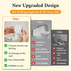 Universal Suction Cup Blow Dryer Holder,Hairdryer Holder For Bathroom Wall Mount,With Plug&Cord Organizer.Strong And Stable，Easy Installation Ideal for Bathroom And Cabinet Door(White)