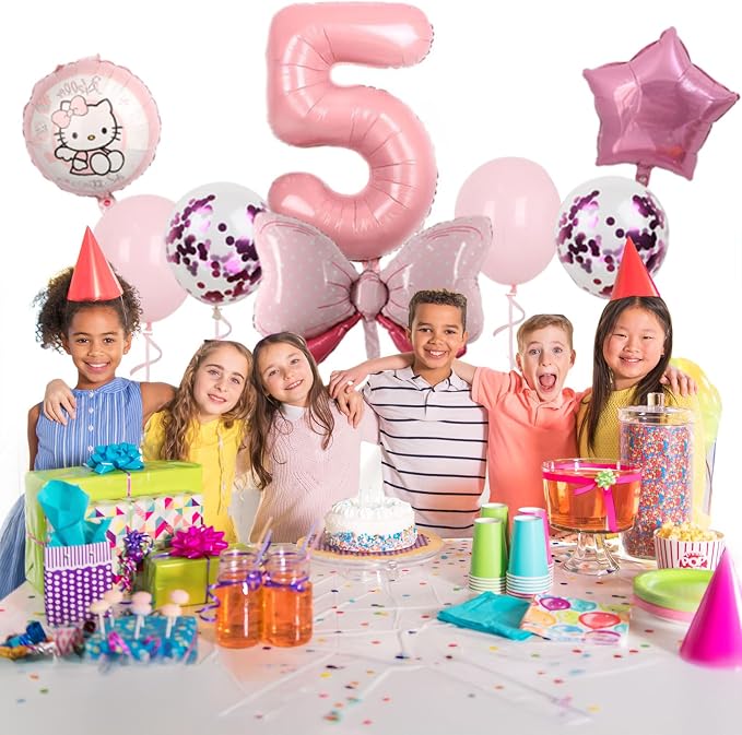 Cartoon Party Balloons, Cute Number 5 Balloon - Image 4