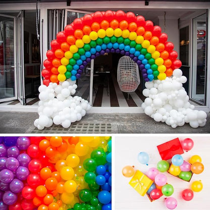 Rainbow Balloons 160 Pack 5 inch Round Bright Latex Balloons Assorted Colors - Image 4