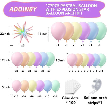 Pastel Balloon Arch Kit, Different Size Balloons Kit - Image 2