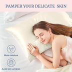 BEDELITE Satin Pillowcase for Hair and Skin, Super Soft Similar to Silk Pillow Cases 4 Pack with Envelope Closure, Cooling Pillowcases for Women Men (20"x26" Standard Size, Beige)
