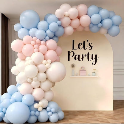 Pink and Blue Balloon Garland Arch Kit 143Pcs Pink White Blue Latex Balloons - Image 5