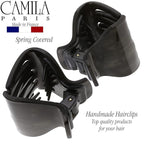 Camila Paris CP3262 French Hair Clip for Women for Long Curly Wavy Hair, Gray, Girls Hair Claw Clips Jaw Fashion Styling Hair Accessories for Women, Strong Hold No Slip Grip, Made in France