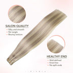 Sindra Invisi Edge Tape in Hair Extensions Human Hair Dirty Blonde Highlighted Bleach Blonde 50g Injected Tape-ins Straight Seamless Invisible Extensions 18 Inch 20pcs
