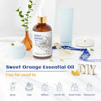 HIQILI 30ML Sweet Orange Essential Oil - Pure and Natural for Diffuser, Skin - 1 Fl Oz