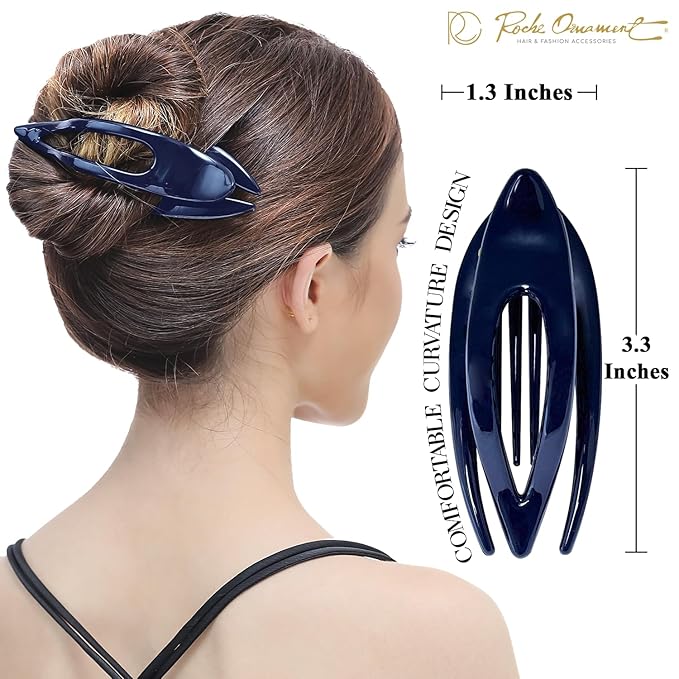 RC ROCHE 6 Pcs Flat Hair Clips Big Claw for Thick Hair French Duckbill Women No Slip Side Slide Curved Alligator Concord Strong Grip Hold Volume Lay Down Clamp, Small Classic Multicolor