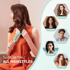 Curl Defining Brush, 4-in-1 Curly Hair Brush – Flexible Styling Brushes for Women and Men, Curls Detangling Hairbrush Featuring a Crescent Shape and Ultra-Smooth Bristles for Wet & Dry Hair - Green