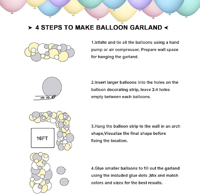 Pastel Balloon Garland Arch Kit - Image 3