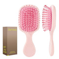 Mini Hair Bursh for Women and Girls, Protable Travel Size Hair Brush for Pockets Purses, Mini Detangler Brush for All Hair Types, Small Paddle Brush for Detangling(Pink)