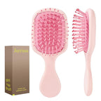 Mini Hair Bursh for Women and Girls, Protable Travel Size Hair Brush for Pockets Purses, Mini Detangler Brush for All Hair Types, Small Paddle Brush for Detangling(Pink)