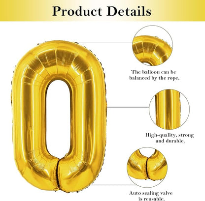 Biapian 40 Inch One Letter Balloons, Big Gold ONE Foil Balloons - Image 3