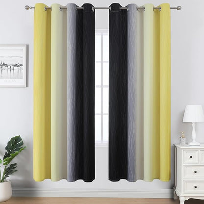 Black and Yellow Blackout Curtains - Image 2