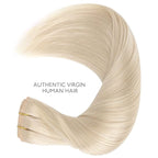 WENNALIFE Seamless Clip In Hair Extensions Human Hair, 14 Inch 130g 7pcs Platinum Blonde Real Hair Extensions Clip in Human Hair Invisible PU Skin Weft Natural Remy Human Hair Extensions