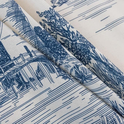 F-CHU Blue Victorian curtainsCurtains - Image 6
