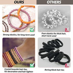 Hair Tie Bracelet, 10Pcs Boho Hair Ties For Girls and Women, Elastic Hair Ties, Hair Bands For Ponytails, Ponytail Holder For Daily Life, Sport, Cooking, Working