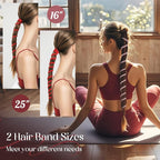3 Packs Ponytail Holders Hair Ties for Women, Spiral Pony Tails Elastic Braided Hair Holders for Gym Swimming Sports (3pcs16"colorful19)