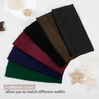 TERSE Headbands for Women Wide Non Slip Boho Head Bands Elastic Thick Soft Hairbands Fashion Workout Yoga Hair Accessories, 6 Pack
