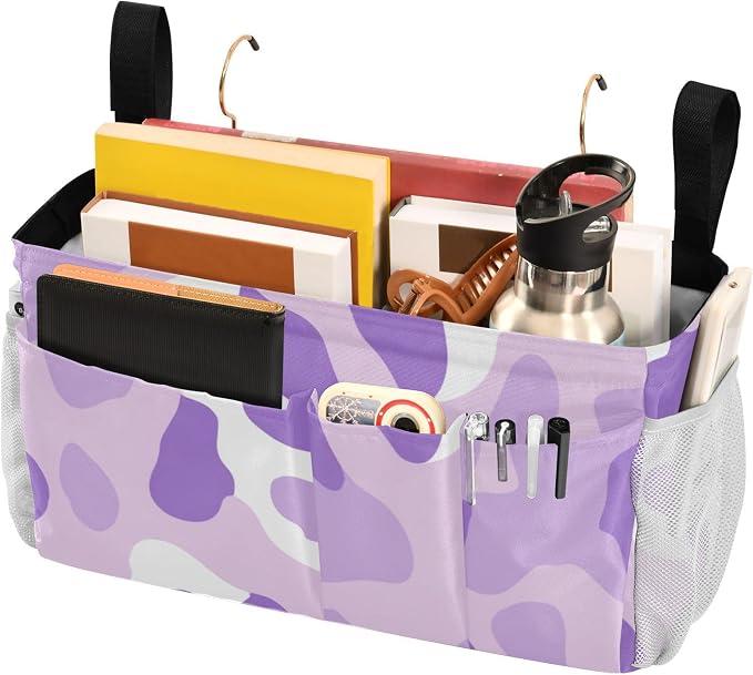 Bedside Caddy Metal Frame Hanging Organizer Bunk Bed Dorm Accessories Hook And - Image 3