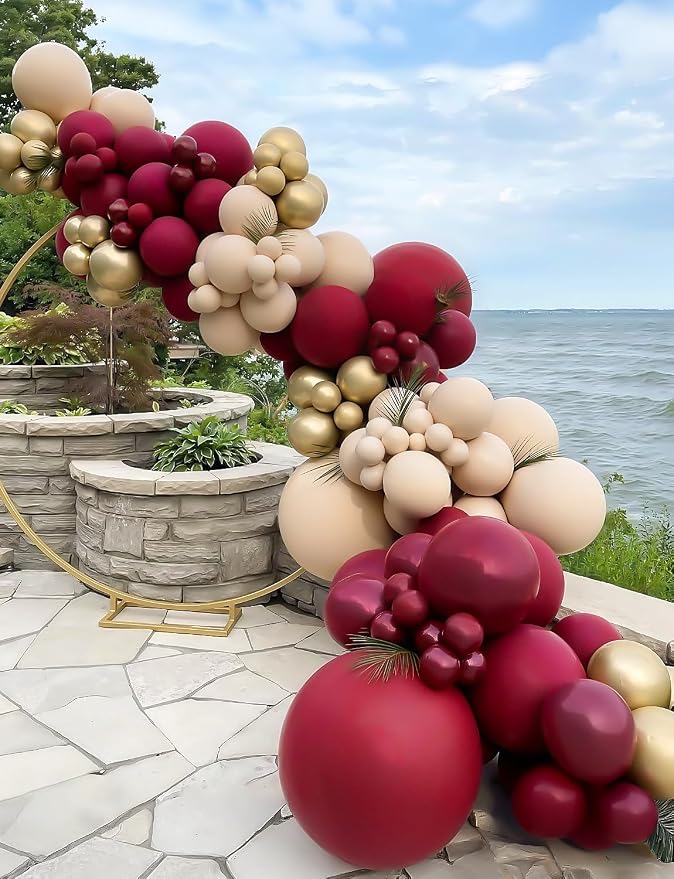 Burgundy Balloon Garland Arch Kit - Image 3