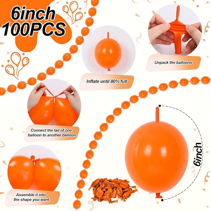 Orange Linking Balloons, Tails Balloon - Image 2