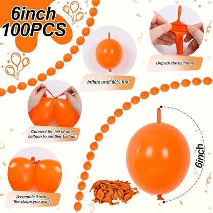 Orange Linking Balloons, Tails Balloon - Image 2