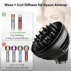 Upgraded Curl Wave Hair Diffuser Attachment for Dyson Airwrap,HS01 HS05 HS08–Enhances Natural Curls, Adds Volume & Shine | Gentle Heat Protection | Ideal Styling Tool for Wavy & Curly Hair Women