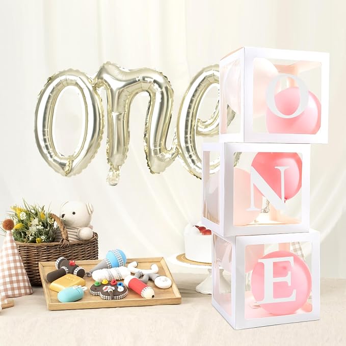 One Balloon Box First Birthday Balloons Boxes, 1st Birthday Party Decorations - Image 5