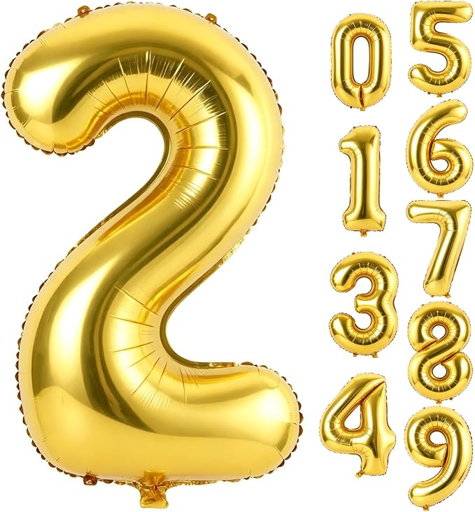 40 Inch Gold Number 2 Foil Balloon by Unknown