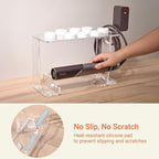 Hair Tool Holder for Dyson Airwrap, Acrylic Double-Layer Storage Holder, Hair dryer Stand Wall Mounted or Desktop, Shark Hair Dryer Holder for Dyson & Shark Attachments, Transparent