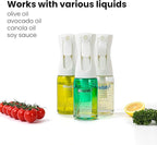 Mistifi Glass Oil Sprayer/Mister 5.1 fl oz (150ml), For Cooking Oil, Olive Oil, Soy Sauce, Vinegar, Non-Aerosol Refillable Dispenser, Spray Bottle (FS637 NaturalFood)
