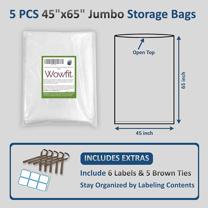 Wowfit Giant Large Plastic Bags - Image 2