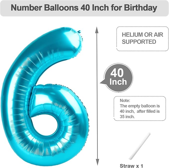 5 Balloon Number 40 Inch Light Blue - Image 5
